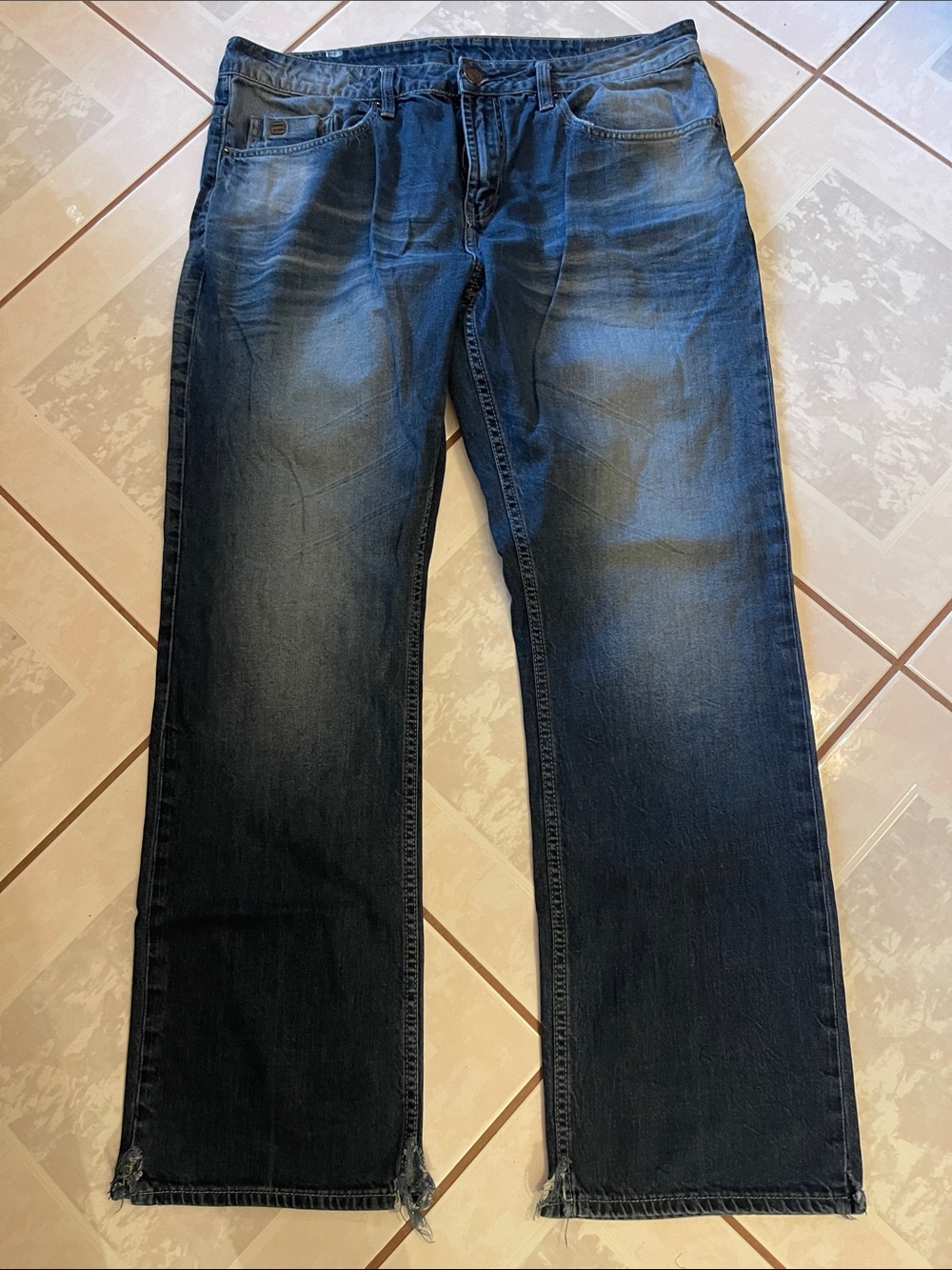Buffalo David Bitton Men's Bootcut Jeans in Dark Blue Fade